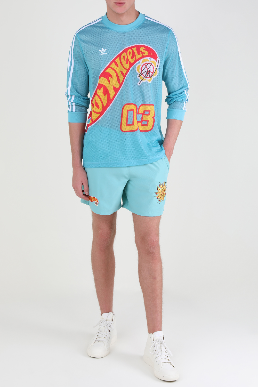 אדידס X שון ווטרספון והוט הילס חולצת רשת ארוכה